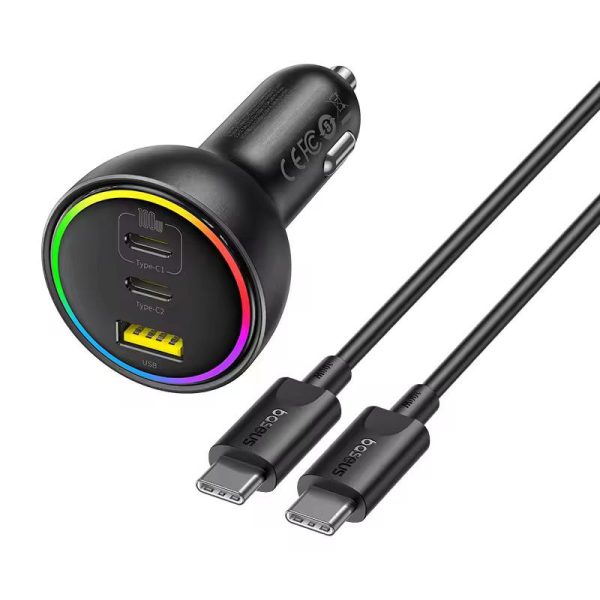 شارژر فندکی 152.5 وات بیسوس مدل BSCC-ZX-CCL به همراه کابل USB-C