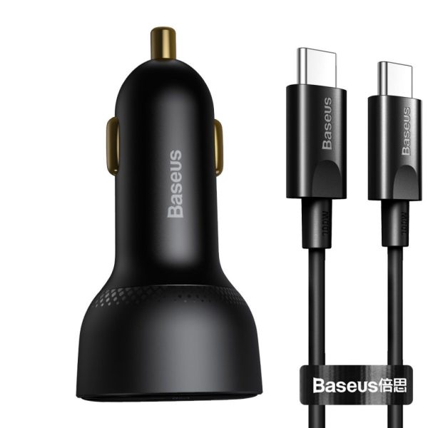 شارژر فندکی باسئوس مدل TZCCZX-01به  همراه کابل تبدیل USB-C